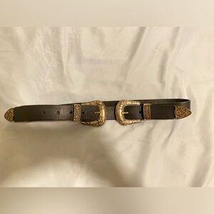 Real leather western style belt
